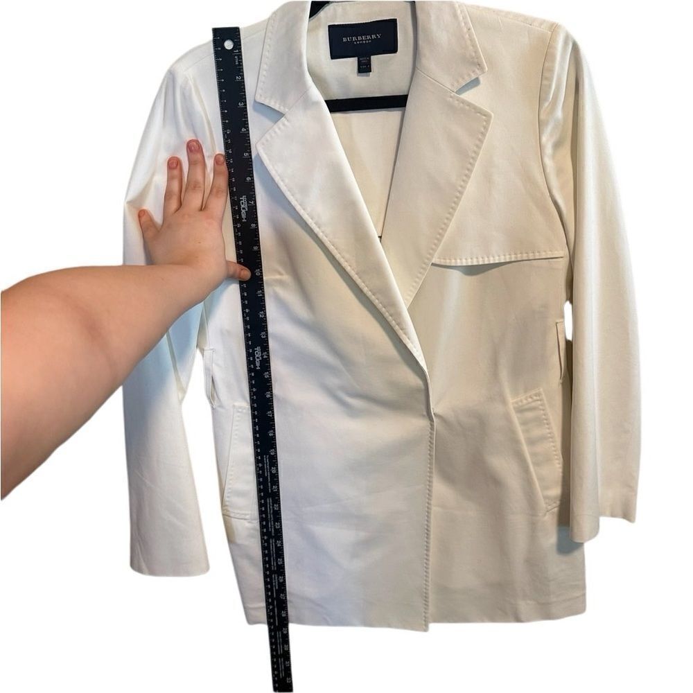 Burberry- Women’s Cotton Shorter Length Trench Jacket in White Size US 8 - Picture 8 of 12
